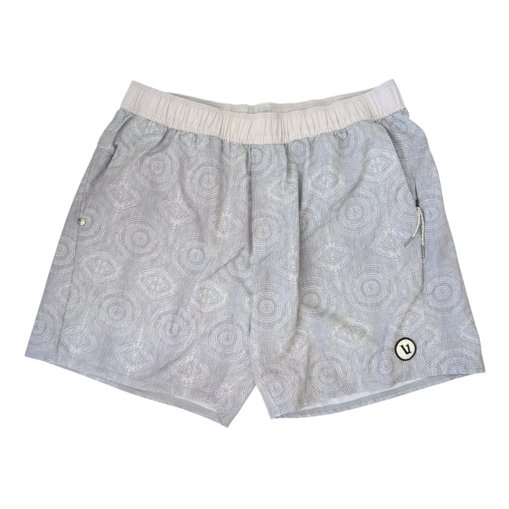 Vuori Mens V369 Grey Geometric Dot Board Shorts Size Medium 4